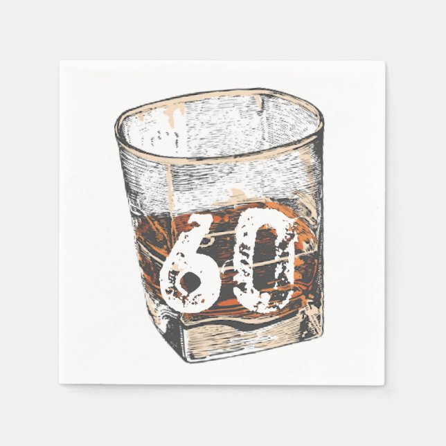 Whiskey Birthday, för manar inbjudan, EDITABLE Pappersservett (Framsidan)
