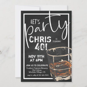 Whiskey Birthday, Vuxen Birthday Inbjudningar