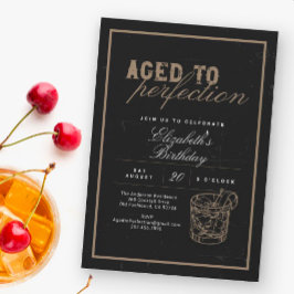 Whiskey Black Aged to Perfection Birthday Party Inbjudningar