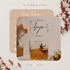 Whiskey | Boho Flowers | Aestesisk Fyrkantigt Visitkort