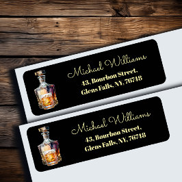 Whiskey Bottle Glass Return Address Returadress Etikett