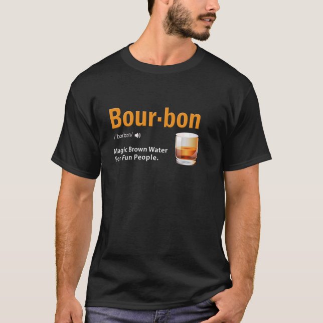 Whiskey Bourbon Definition Magic Brown Vatten Kent T Shirt (Framsida)