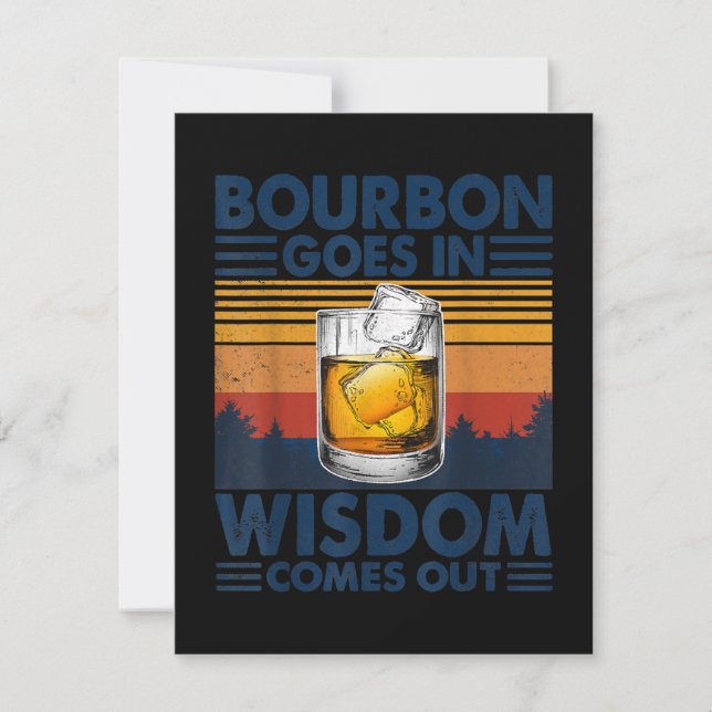 Whiskey Bourbon Goes in Wisdom kommer ut Tack Kort (Framsida)