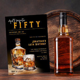 Whiskey Bourbon Magazine Cover Födelsedagsfest Inbjudningar