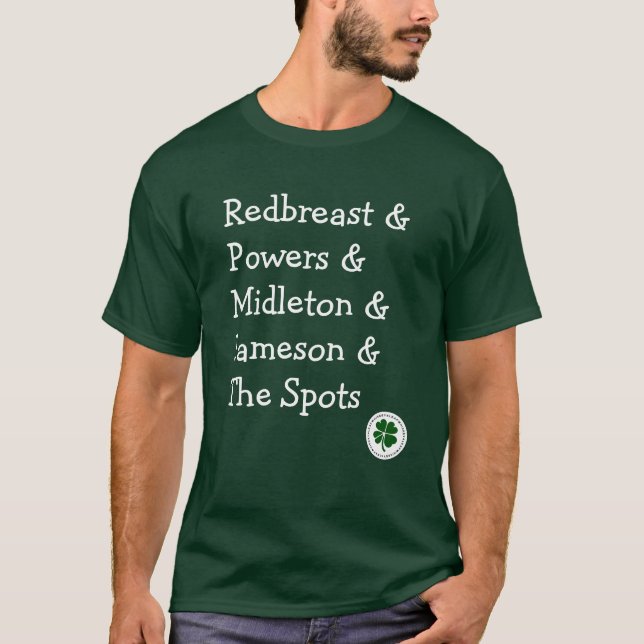 Whiskey Brands of Irish Distillers T Shirt (Framsida)
