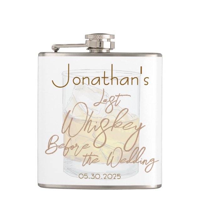 Whiskey Bröllop Sängvätning Fickplunta (Framsidan)
