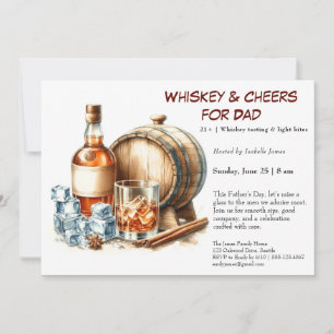 Whiskey & Cheers – Redigerbar Fars Dag Inbjudningar