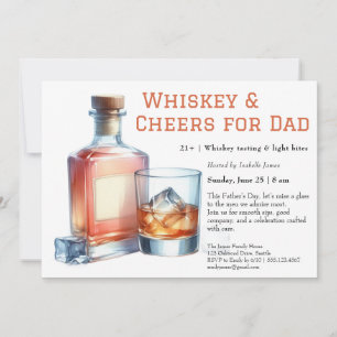 Whiskey & Cheers – Redigerbar Fars Dag Inbjudningar