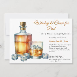 Whiskey & Cheers till Pappa – Fars dag-inbjudan Inbjudningar
