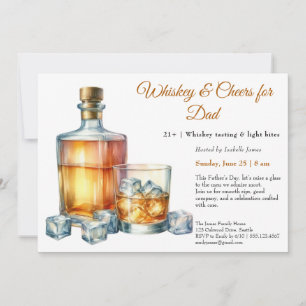 Whiskey & Cheers till Pappa – Fars dag-inbjudan Inbjudningar