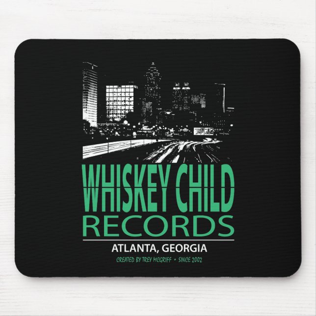 WHISKEY CHILD RECORDS - MOUSEPAD with Atlanta Logo Musmatta (Framsidan)