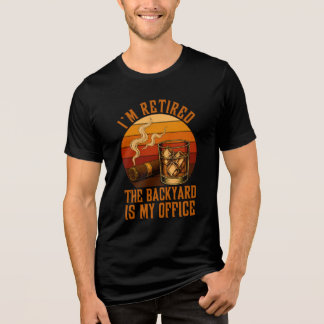 Whiskey Cigar Pension Humor Vintage Bakgård T Shirt
