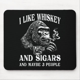 Whiskey, Cigars och Monkey Humor Vintage Retro St. Musmatta