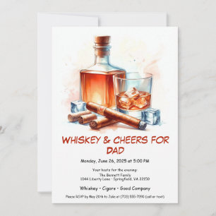 Whiskey & Cigars – Redigerbar fadersdag Inbjudningar