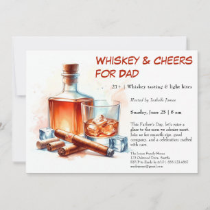 Whiskey & Cigars – Redigerbar Fars Dag Inbjudningar