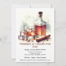 Whiskey & Cigars – Redigerbar fars dag- Inbjudningar