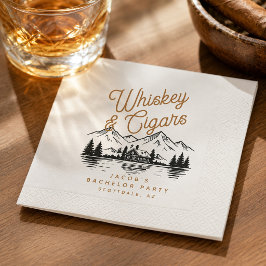 Whiskey & Cigars Sällmannafest Stuga Hus vid sjön Pappersservett