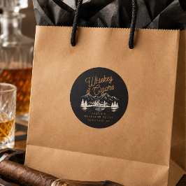 Whiskey & Cigars Sällskapsresa Stuga Hus vid sjön Runt Klistermärke