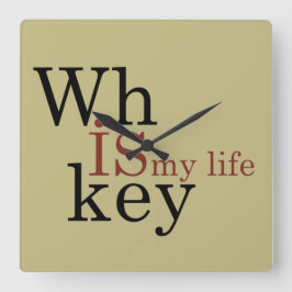 Whiskey citerar lustig alkohol ord fyrkantig klocka