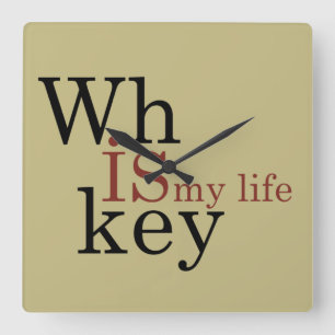 Whiskey citerar lustig alkohol ord fyrkantig klocka