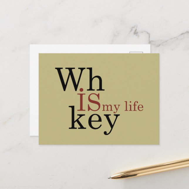 Whiskey citerar lustig alkohol ord helg vykort (Fram/Back In Situ)