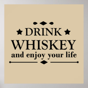 Whiskey citerar lustig alkohol ord poster