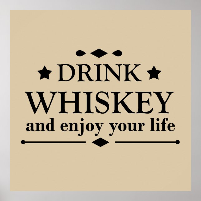 Whiskey citerar lustig alkohol ord poster (Framsidan)