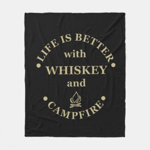 Whiskey citerar lustig campingkamper ord fleecefilt