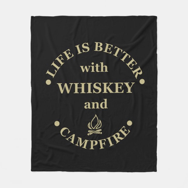 Whiskey citerar lustig campingkamper ord fleecefilt (Framsidan)