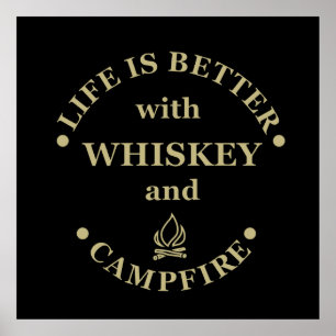 Whiskey citerar lustig campingkamper ord poster