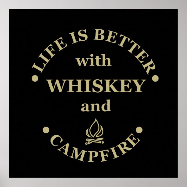 Whiskey citerar lustig campingkamper ord poster (Framsidan)