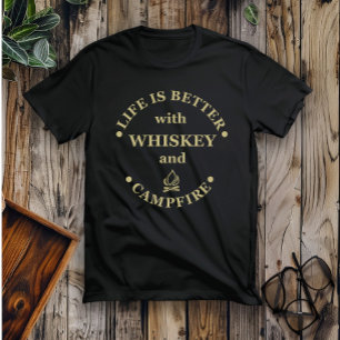 Whiskey citerar lustig campingkamper ord t shirt