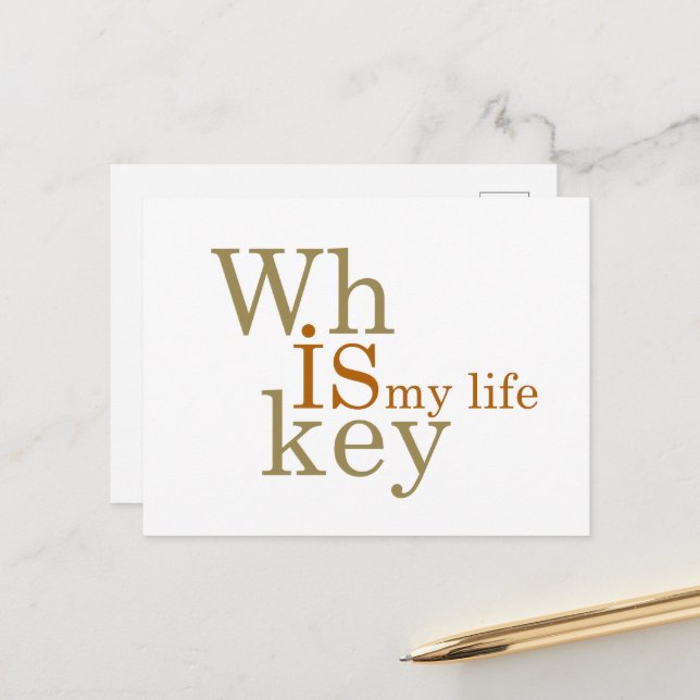 Whiskey citerar lustiga ord-presenter helg vykort (Fram/Back In Situ)