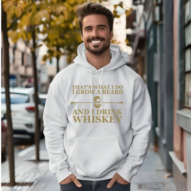Whiskey citerar med lustigt skäggigt ord hoodie (Skapare uppladdad)