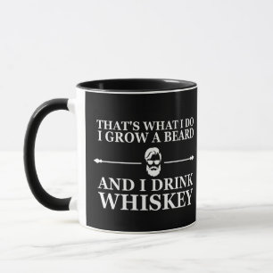 Whiskey citerar med lustigt skäggigt ord mugg