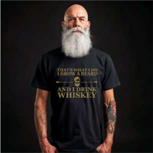 Whiskey citerar med lustigt skäggigt ord t shirt