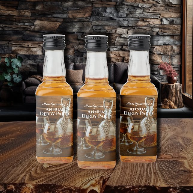 Whiskey Decanter Derby Party Mini Spritflaskor Etikett (Whiskey Decanter Derby Party Mini Liquor Bottle Labels)