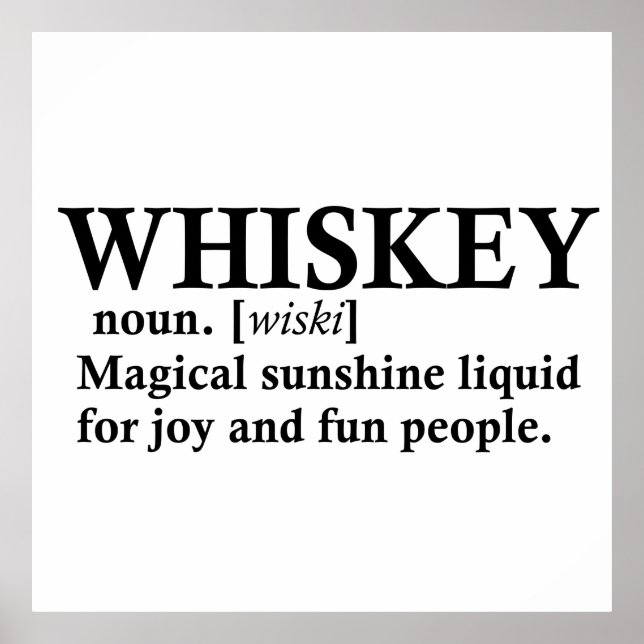 Whiskey-definition lustig ord poster (Framsidan)