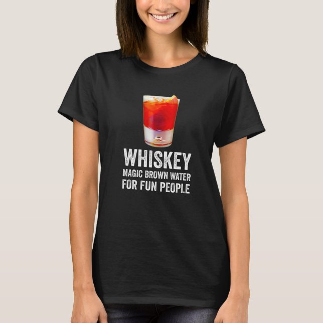 Whiskey Definition Magic Brown Vatten för Roligt P T Shirt (Framsida)