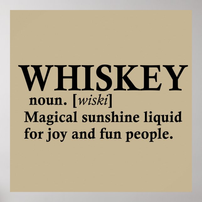 whiskey-definition whisky-roliga citat poster (Framsidan)