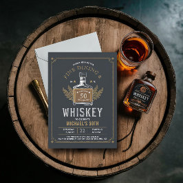 Whiskey Dining Åldras till Perfektion 50:e födelse Inbjudningar