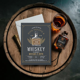 Whiskey Dining Åldras till Perfektion 50:e födelse Inbjudningar