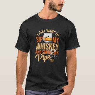 Whiskey Drinker Smoke Pipe Tobacco Rökning Pipe Sm T Shirt