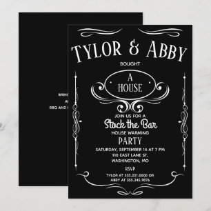 Whiskey-etikett Houseworkteknik Party Inbjudningar