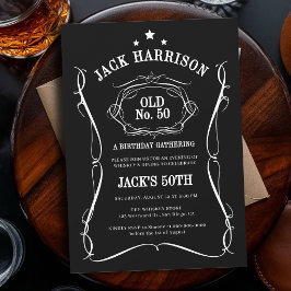 Whiskey Etikett Svart Vit Gammal Nr. 50-årsdag Inbjudningar