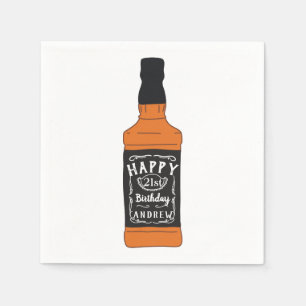 Whiskey Flaska 21:a födelsedagen Whiskey Älskare Pappersservett