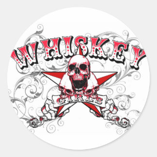 Whiskey Girls Döskallars Sticker Runt Klistermärke