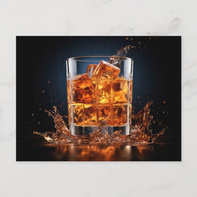Whiskey Glass Vykort (Framsida)