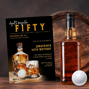 Whiskey & Golf Magazine Cover Födelsedagsfest Inbjudningar