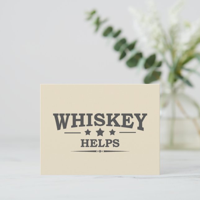 Whiskey hjälper dig att dricka alkohol ord helg vykort (Stående Fram)